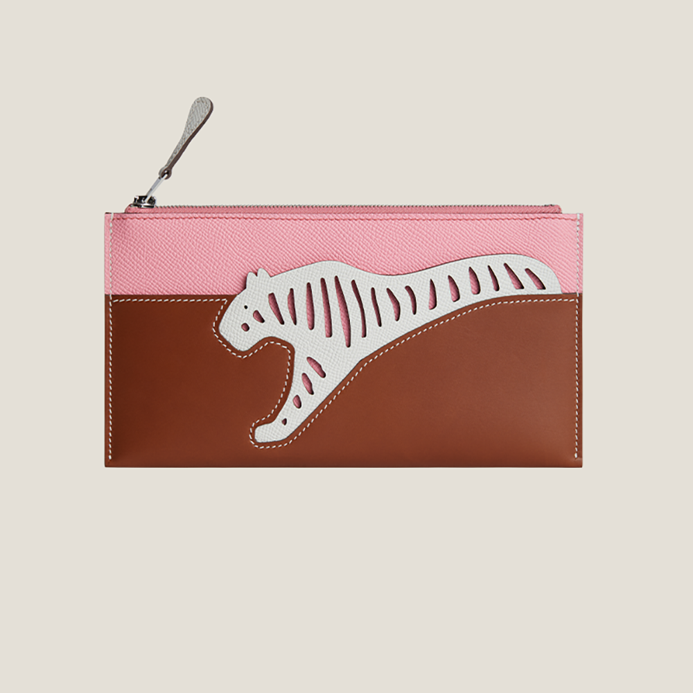 Handmade Leather Animal Series Long Zipper Wallet – Multicolor, Lightweight, Luxury Patchwork Design, Coin Purse