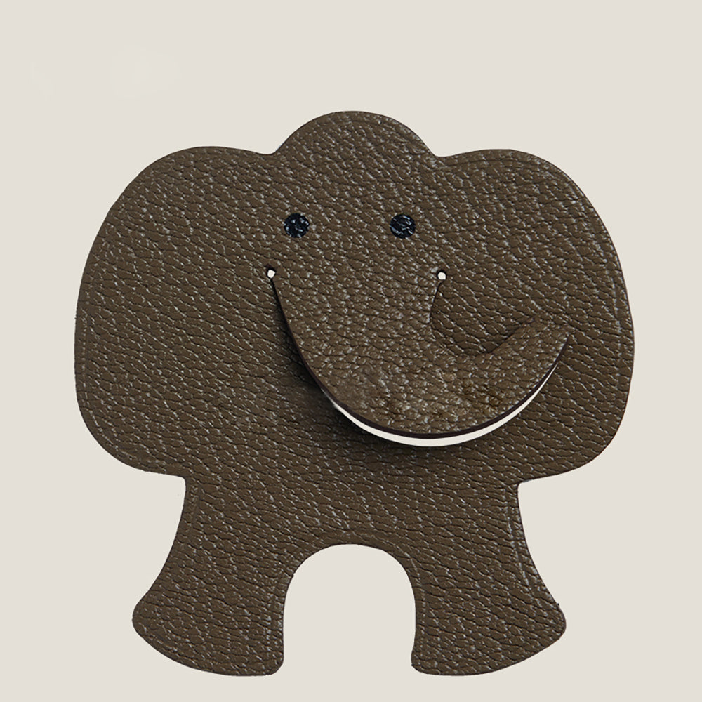 Creative Cute Animal Leather Bag Charm – Handmade Real Leather Charm – Fun Animal Pendant for Bags or Clothes