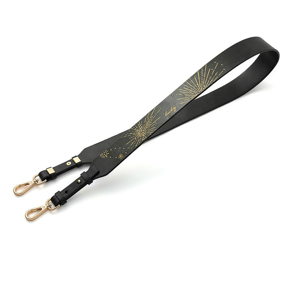 2025 New Collection Genuine Leather Shoulder Strap – Wide Crossbody Strap with Star Design for Bags