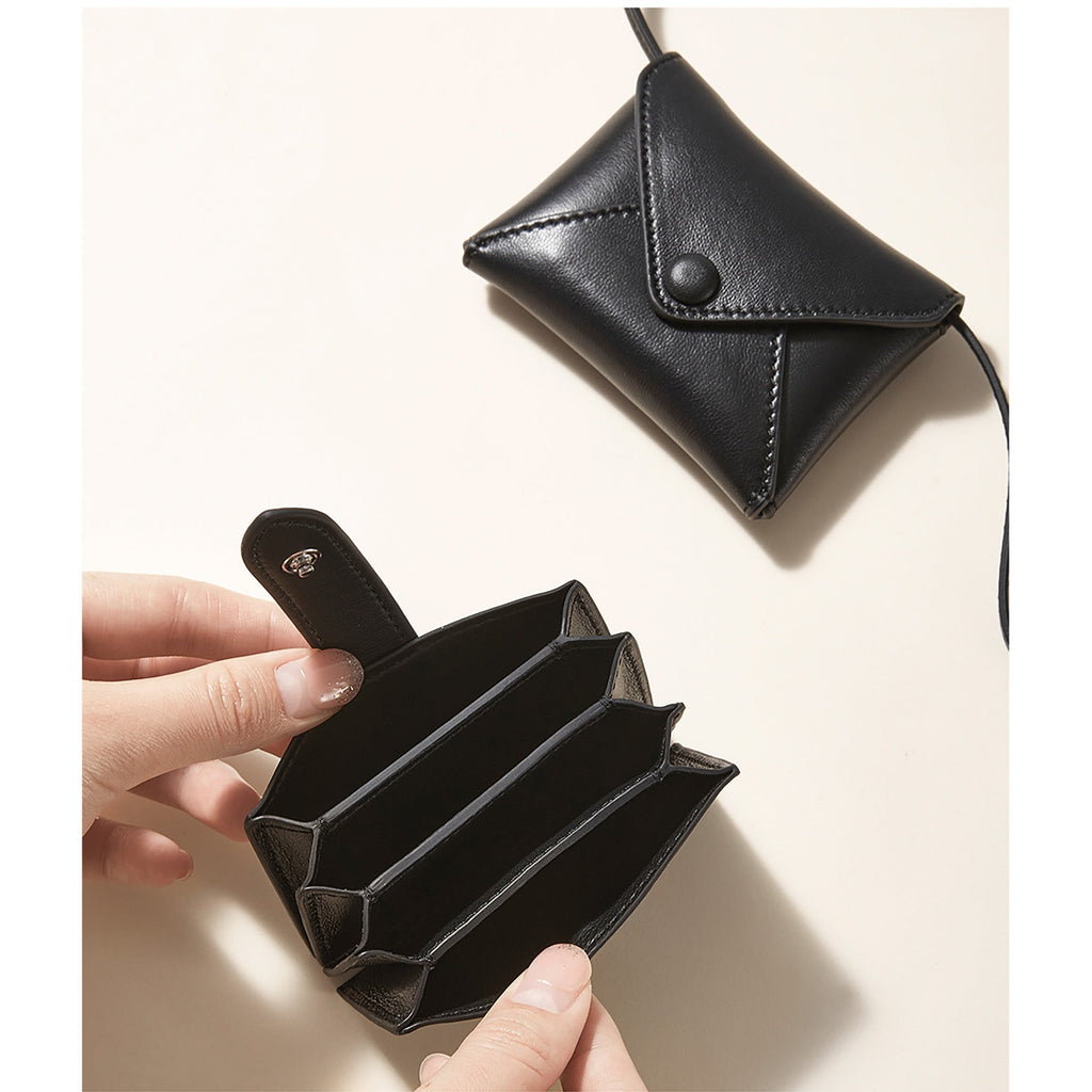 Handcrafted Genuine Leather Card Holder & Coin Purse - Multi-Card Slots, Envelope Crossbody Bag, Multi-Functional Waist Bag, Handmade from Premium Top-Grain Leather