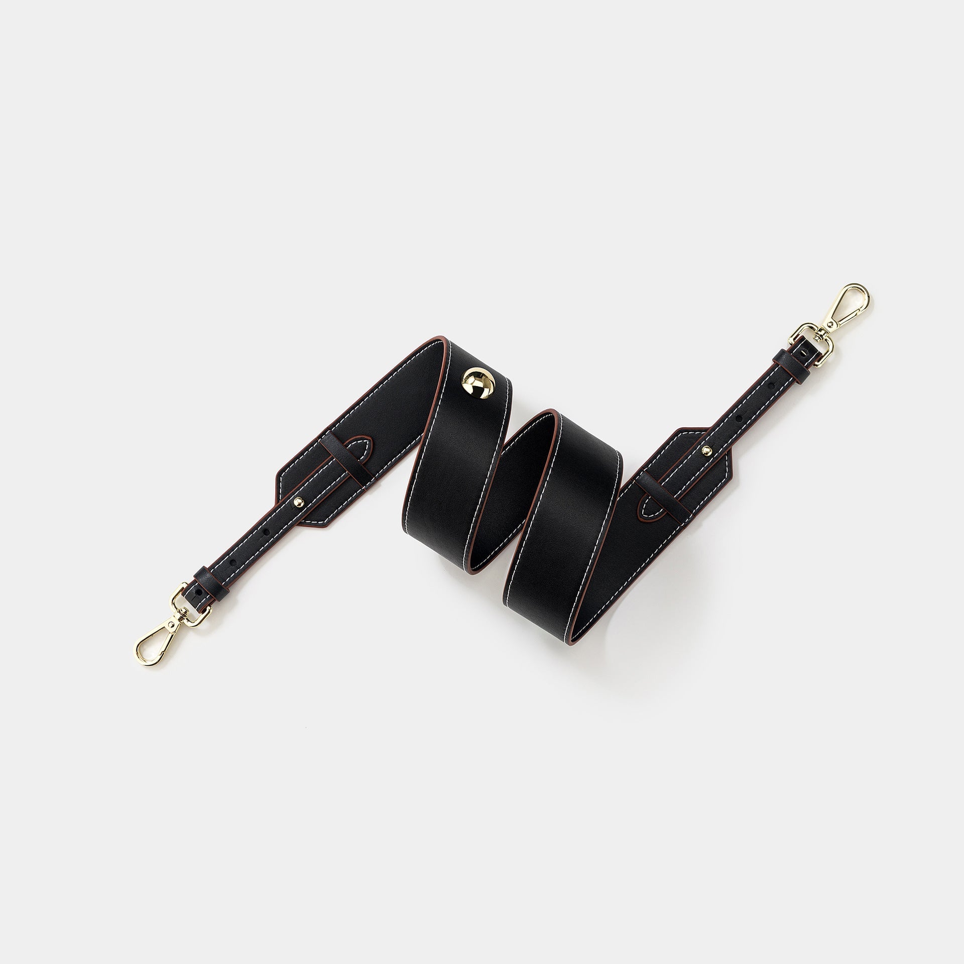 Genuine Leather Wide Shoulder Strap with Bead Detail for Kelly, Herbag Bags - Plain Grain Leather Crossbody Strap