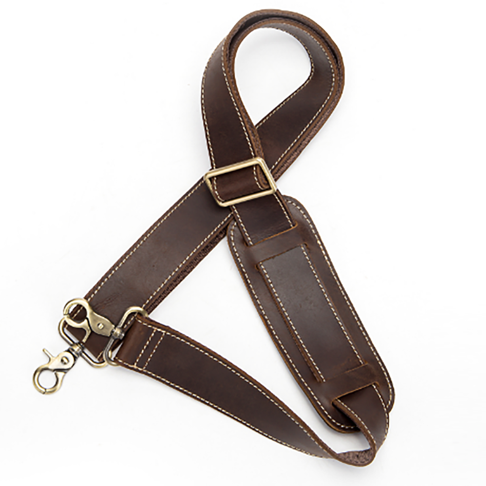 Vintage Crazy Horse Leather Shoulder Strap for Men – Adjustable Length, Versatile Single Shoulder or Crossbody Use, Retro Style for Messenger Bags