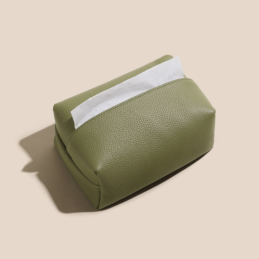 Handcrafted Luxury Genuine Leather Tissue Box - Premium Paper Towel Holder for Dining Room, Car Armrest, and Home Use