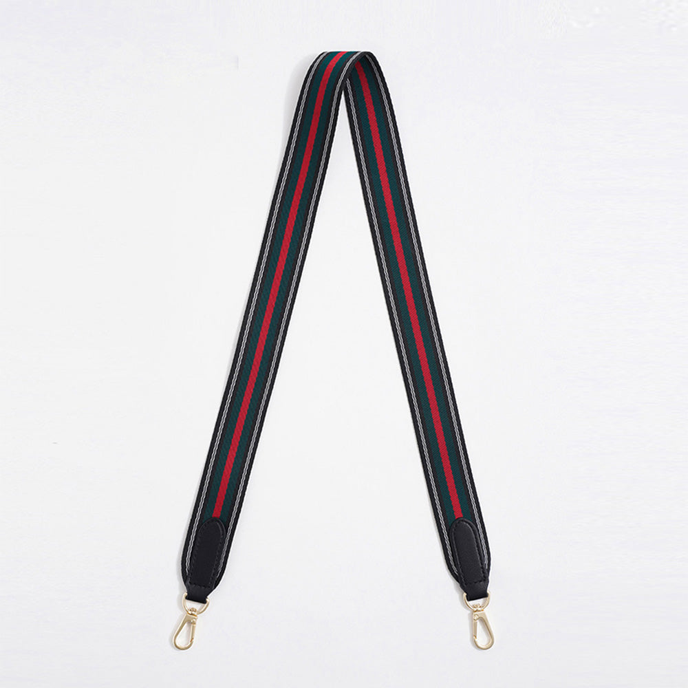 Handcrafted Color-Block Woven Strap – Premium Leather & Canvas Double Material Shoulder Strap