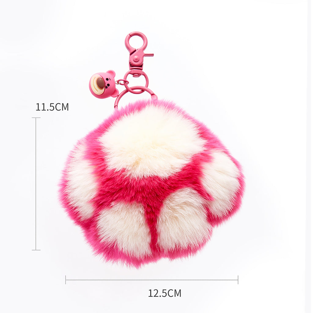 Cute Bear Paw Keychain – Lazy Bunny Plush Toy Bag Charm and Accessories