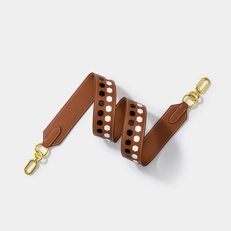 Handcrafted Evelyne & Kelly Bag Wide Shoulder Strap – Palm Grain Embossed Cowhide, Adjustable Crossbody & Shoulder Bag Strap, Premium Leather Accessory