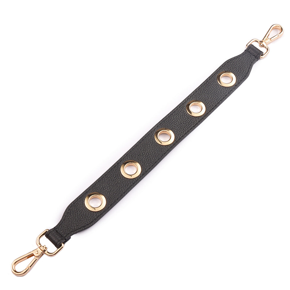 Genuine Litchi Pattern Leather Handbag Strap, Short Wide Handle with Hole Design, Premium Cowhide, Perfect for Tote Bags