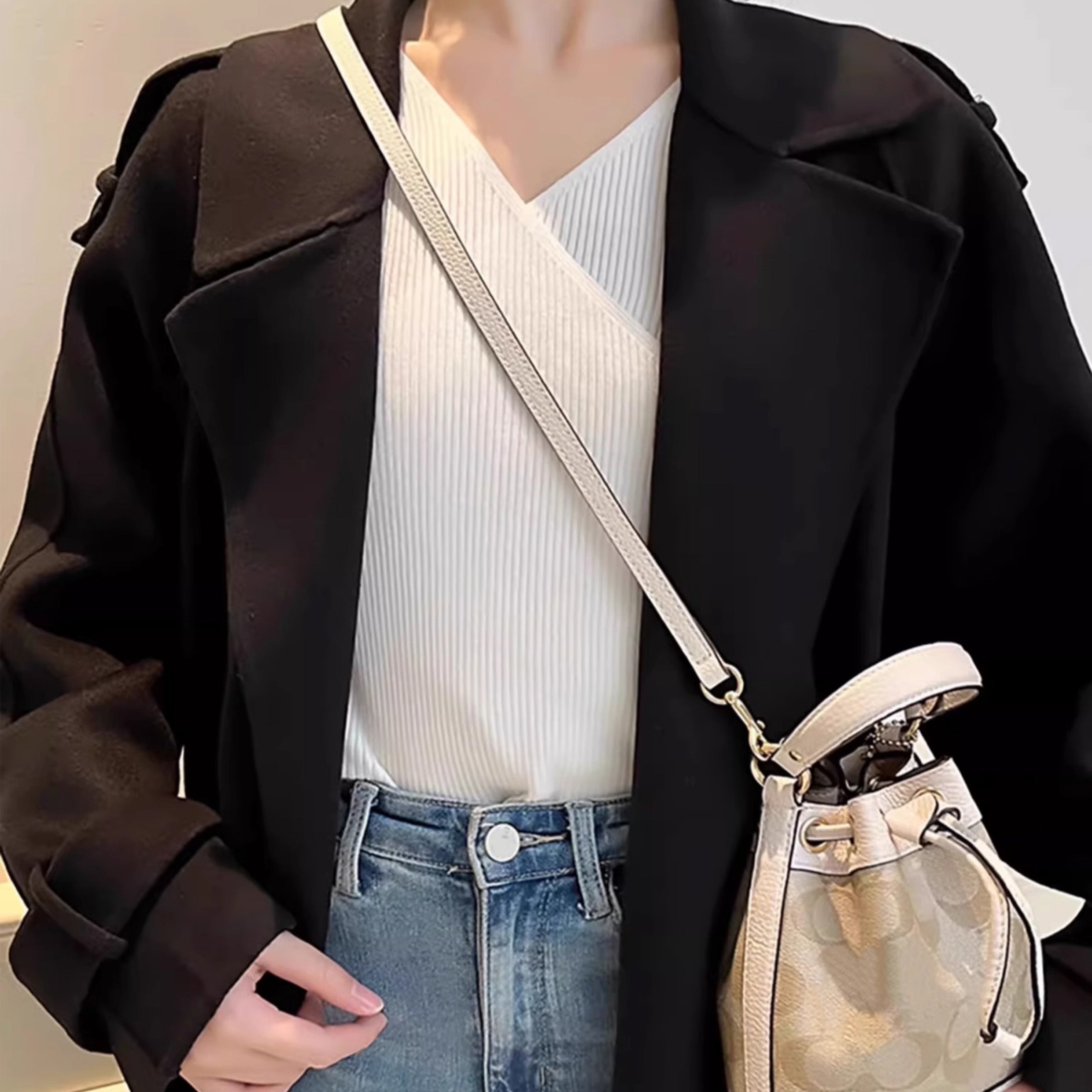 Handmade Genuine Leather Adjustable Shoulder Strap – Replacement Strap for Small Women's Crossbody Bags, Premium Leather, Customizable Length