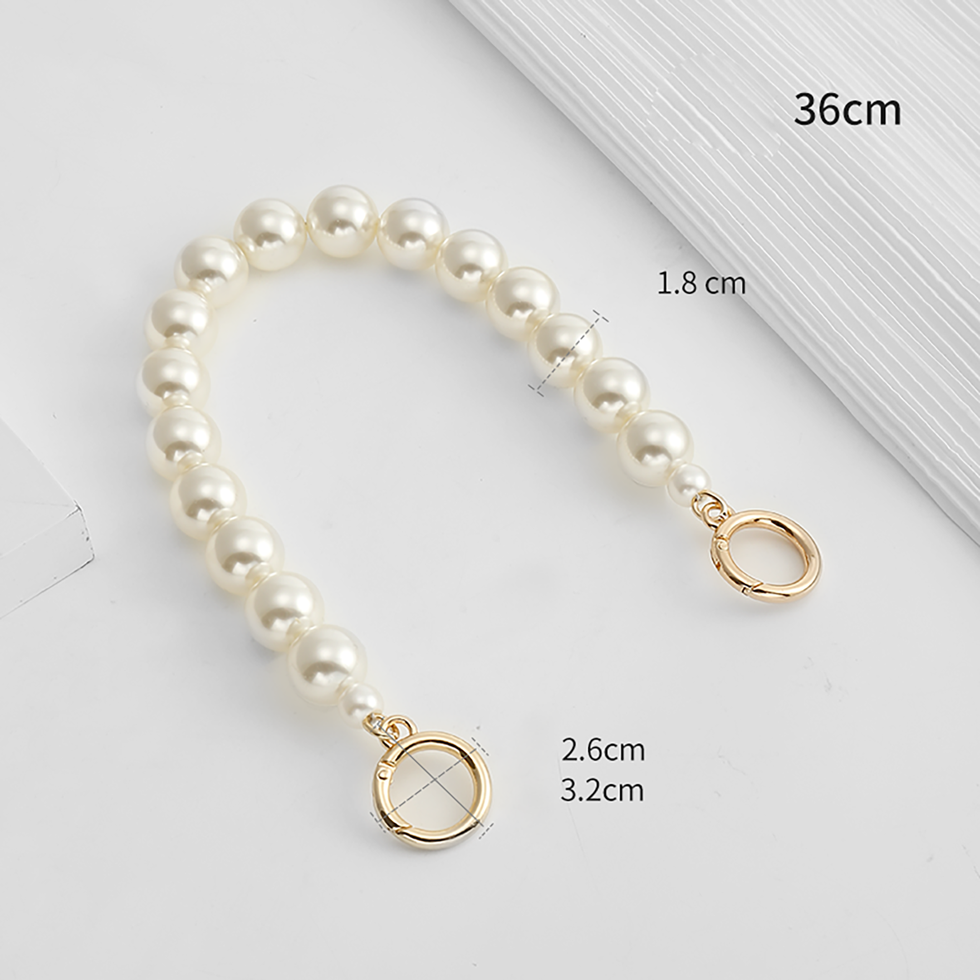 Handcrafted Pearl Bag Chain for Evelyn 16 – 1.8cm Wide Strap, Luxury Handmade Accessory