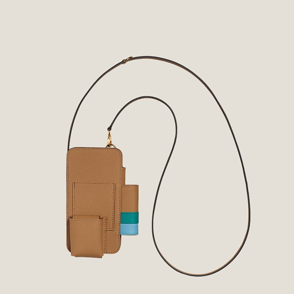 Handmade Genuine Leather Multi-Functional Adjustable Shoulder Strap Crossbody Phone Case Backpack