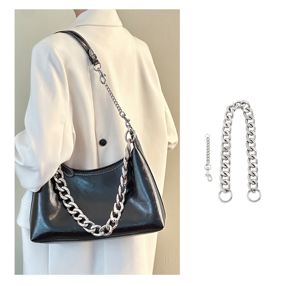 Metal Extender Chain & Decorative Chain for Bag Customization, Perfect for Juliet30 Underarm Bag, Stylish & Versatile Replacement Chains