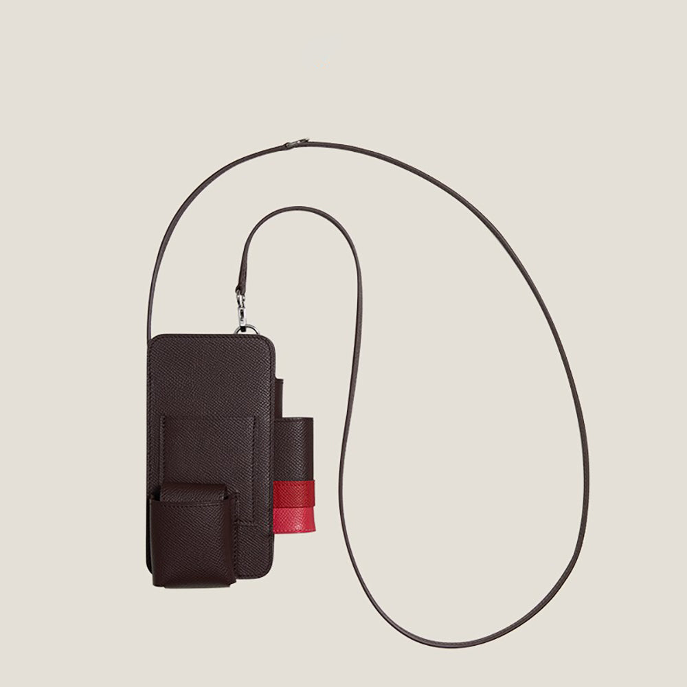 Handmade Genuine Leather Multi-Functional Adjustable Shoulder Strap Crossbody Phone Case Backpack