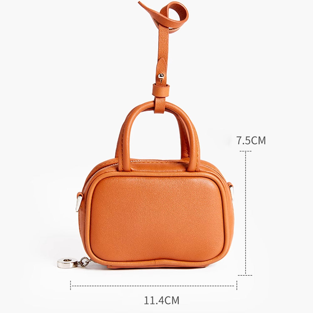 Handcrafted Genuine Leather Crossbody Bag Charm – Beau leather micro bag, Stylish Customizable Leather Pendant