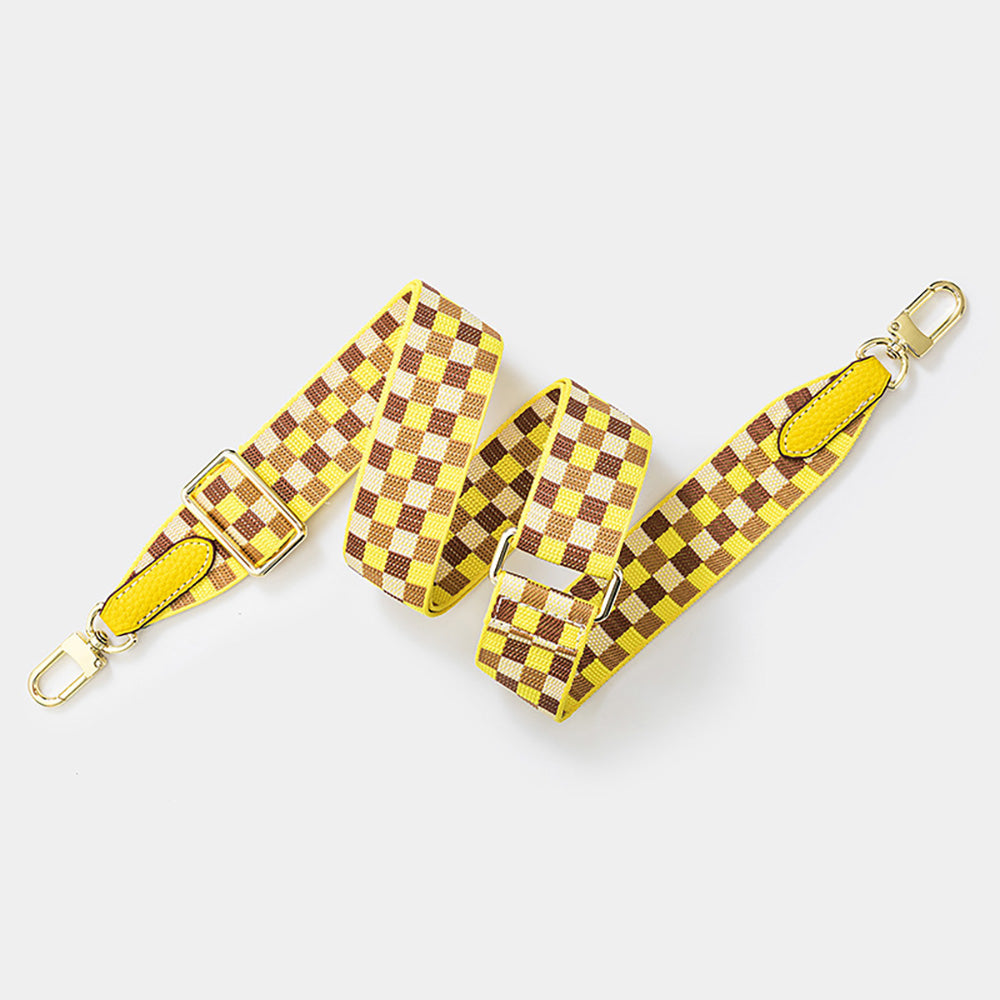 3.8cm Wide Adjustable Length Checkerboard Pattern Shoulder Strap – Durable & Versatile Bag Replacement Strap