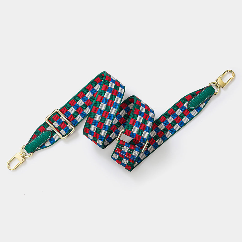 3.8cm Wide Adjustable Length Checkerboard Pattern Shoulder Strap – Durable & Versatile Bag Replacement Strap