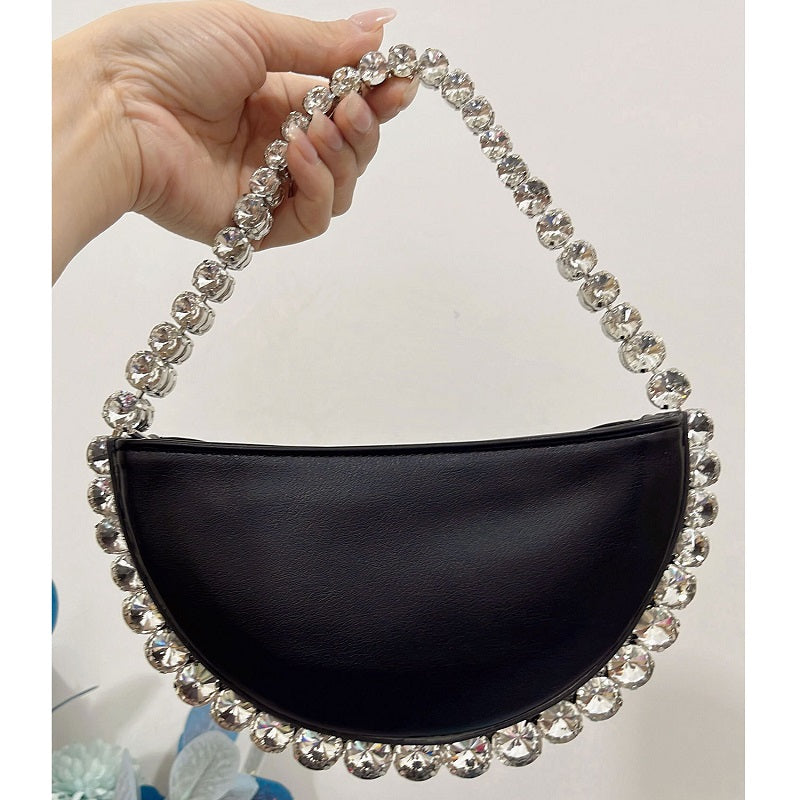 Women’s Sparkling Rhinestone Shoulder Bag with PU Material image 2