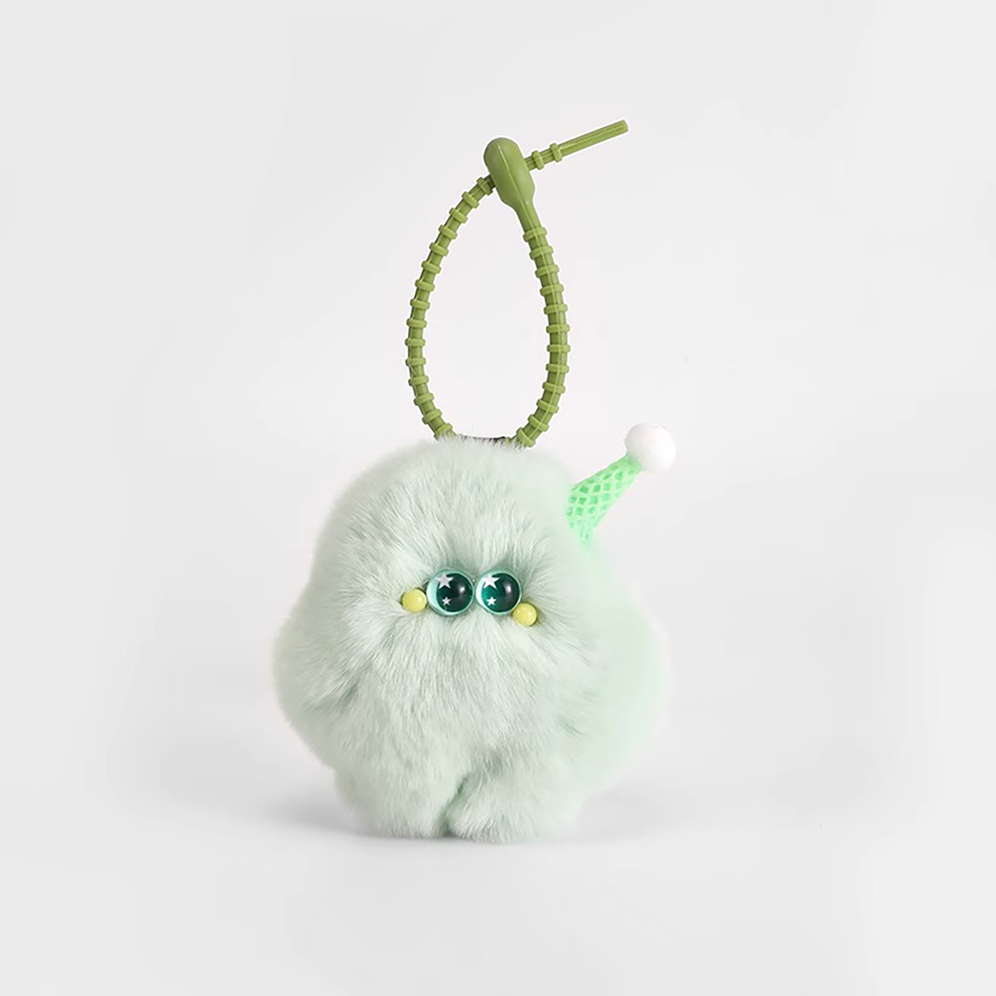Cute ice cream bag charm, pink plush doll pendant, mink fur keychain