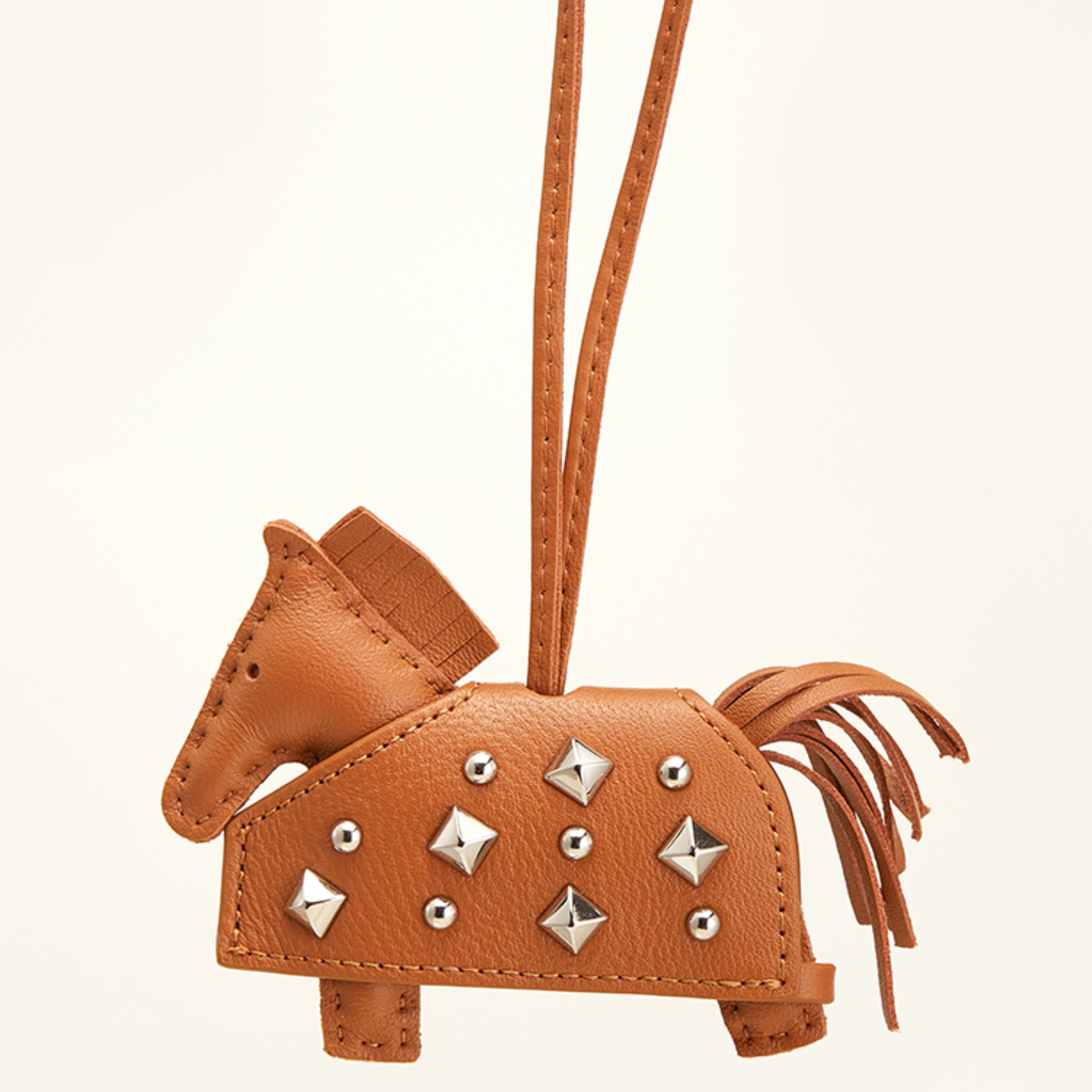 Leather Rodeo Pegase PM charm - Punk Warrior Horse Charm, Genuine Leather Horse Decor for Outerwear