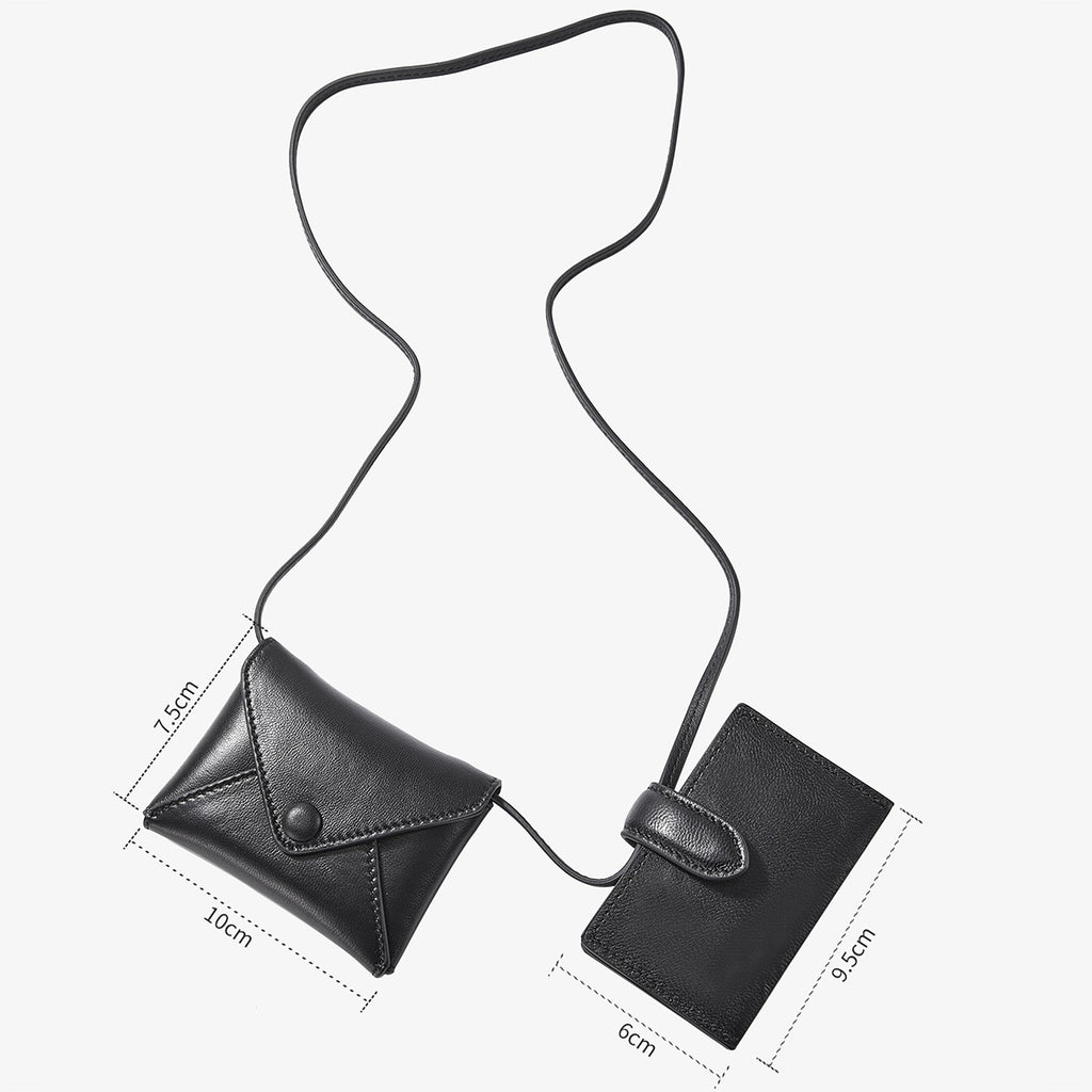 Handcrafted Genuine Leather Card Holder & Coin Purse - Multi-Card Slots, Envelope Crossbody Bag, Multi-Functional Waist Bag, Handmade from Premium Top-Grain Leather