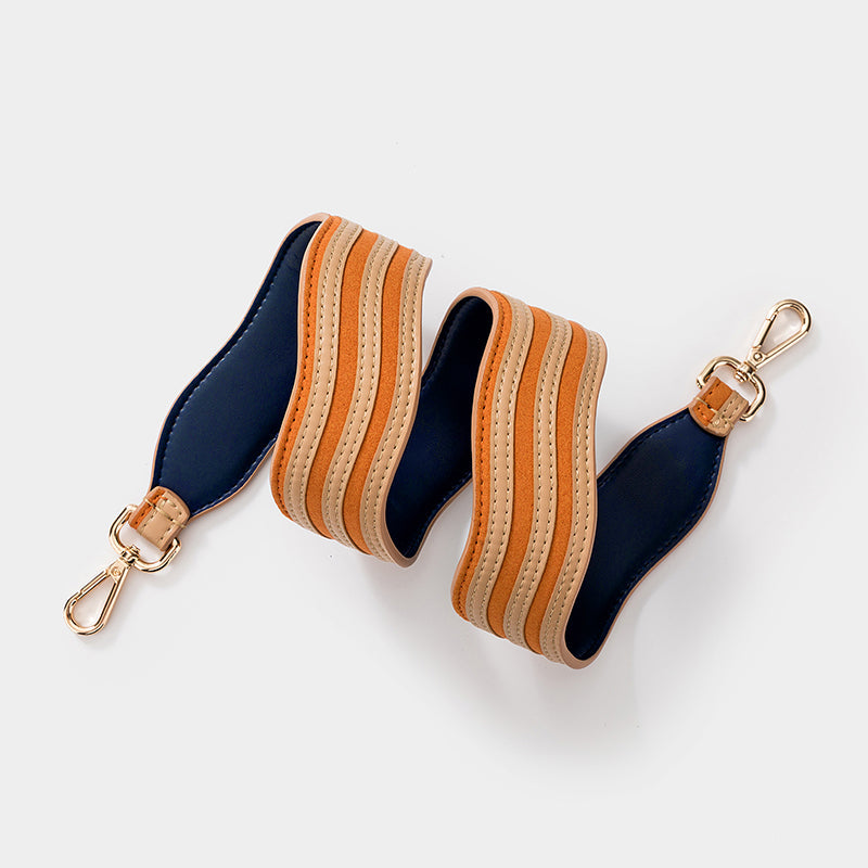 Handcrafted Genuine Leather Wave Pattern Wide Shoulder Strap – Replacement Strap for Crossbody or Single Shoulder Bags, Stylish and Durable