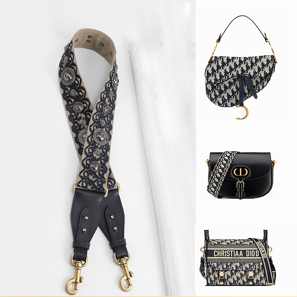 Handcrafted Studded Canvas Shoulder Strap - Embroidered Long Strap for Saddle Bags, ,Cross body bag strap,Guitar strap