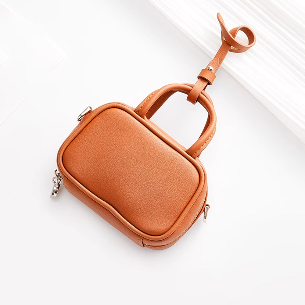 Handcrafted Genuine Leather Crossbody Bag Charm – Beau leather micro bag, Stylish Customizable Leather Pendant