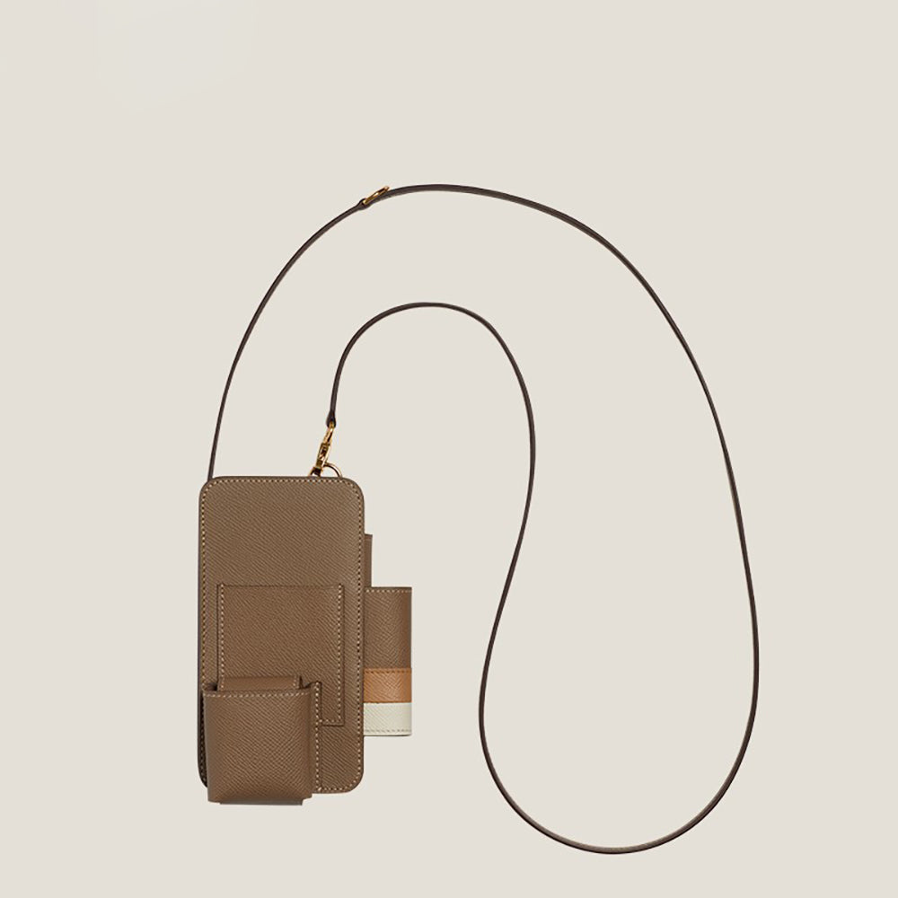 Handmade Genuine Leather Multi-Functional Adjustable Shoulder Strap Crossbody Phone Case Backpack
