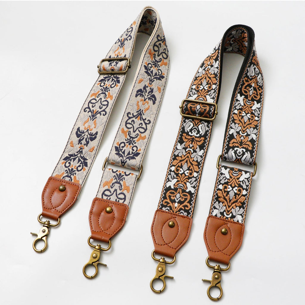 Ethnic Style Adjustable Canvas Shoulder Strap - Wide & Comfortable Crossbody Bag Replacement Strap