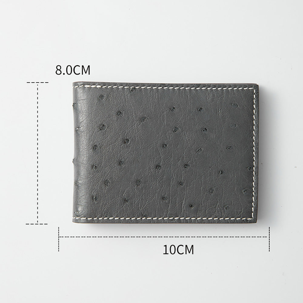 Genuine Leather Ostrich Skin Wallet - Multi-Card Holder & Driving License Organizer, Premium Multifunctional Storage Case
