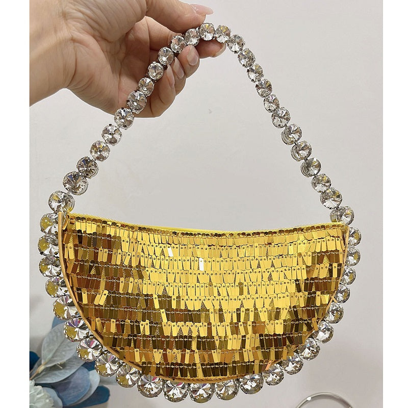 Women’s Sparkling Rhinestone Shoulder Bag with PU Material image 8