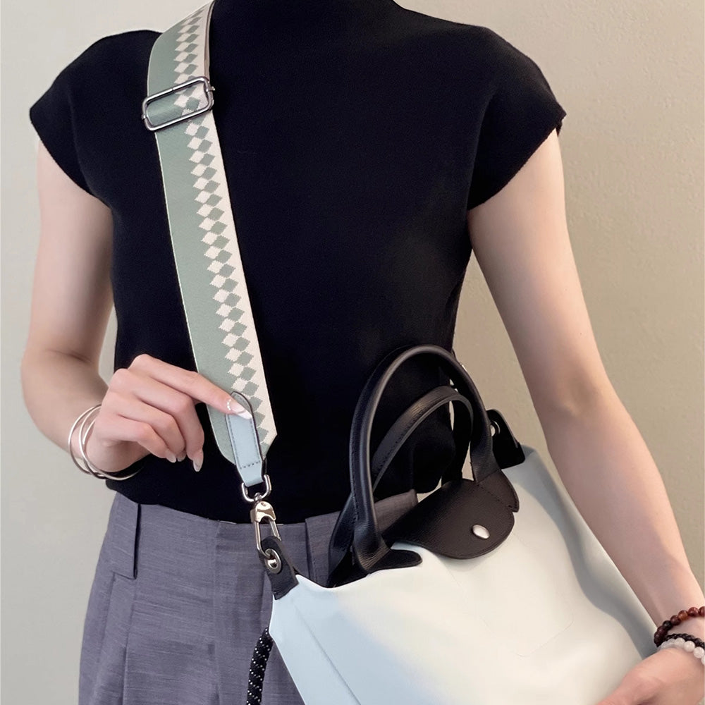 Handcrafted Canvas Shoulder Strap - Color Block Design, Replacement Strap for Crossbody & Shoulder Bags