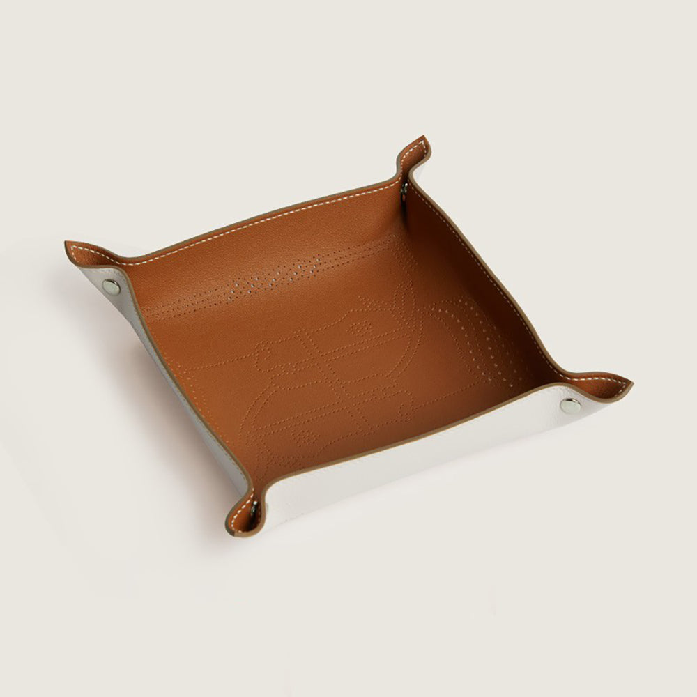Genuine Leather Catchall Tray – Luxury Valet Tray for Entryway, Desk, or Nightstand – Decorative Storage for Keys, Jewelry & Small Essentials