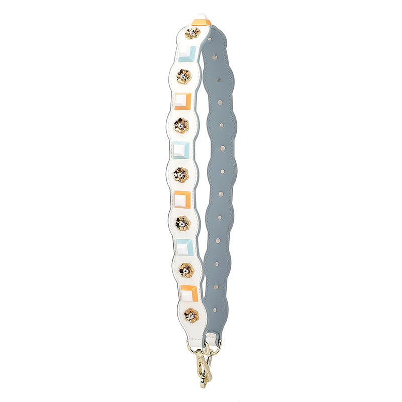 New Genuine Leather Flower Studded Shoulder Strap for Women’s Bags, Wide Crossbody & Shoulder Strap, Single Purchase Accessory