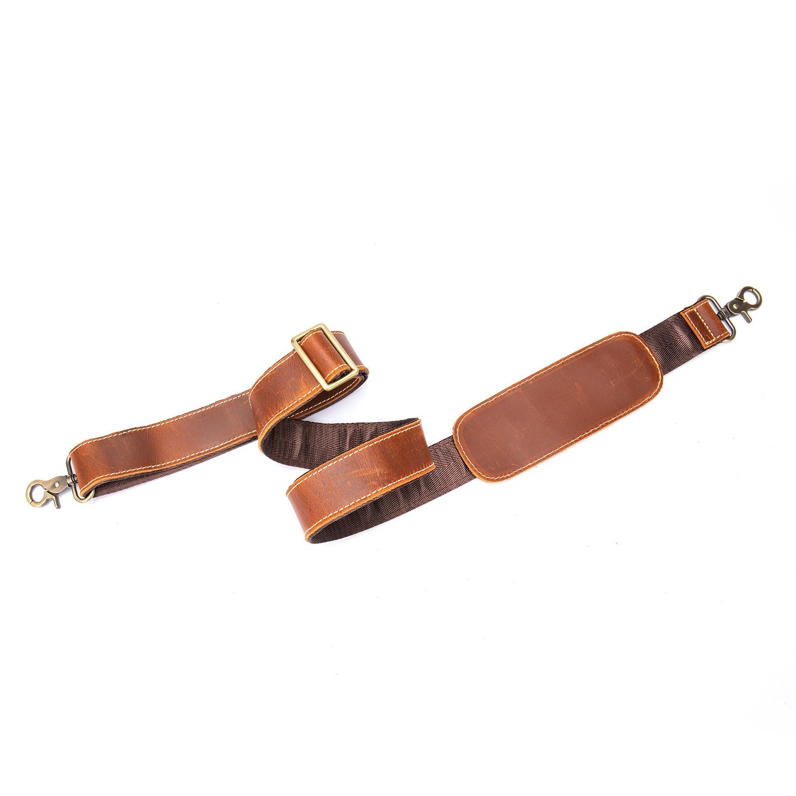 Vintage Crazy Horse Leather Shoulder Strap for Men – Adjustable Length, Versatile Single Shoulder or Crossbody Use, Retro Style for Messenger Bags