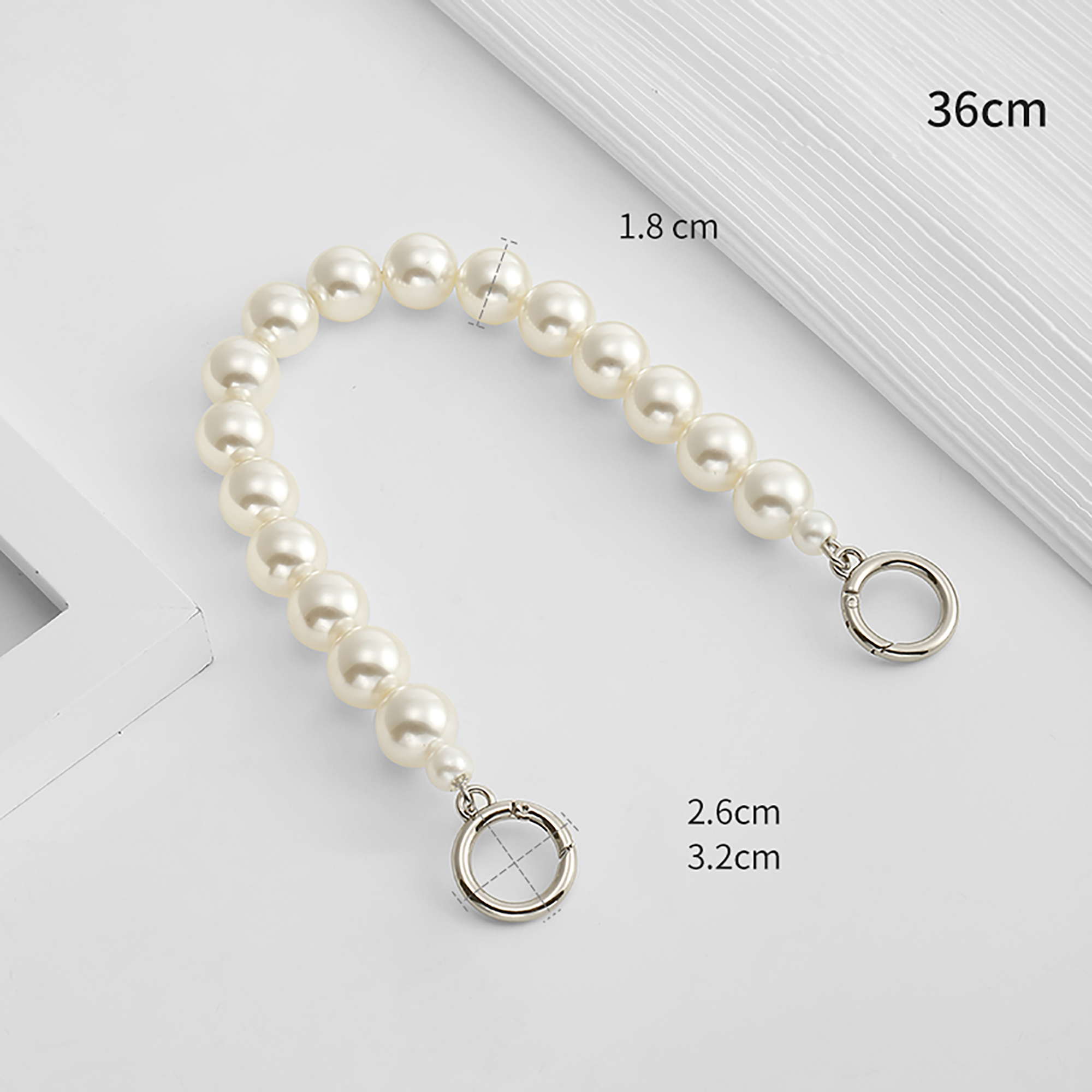 Handcrafted Pearl Bag Chain for Evelyn 16 – 1.8cm Wide Strap, Luxury Handmade Accessory
