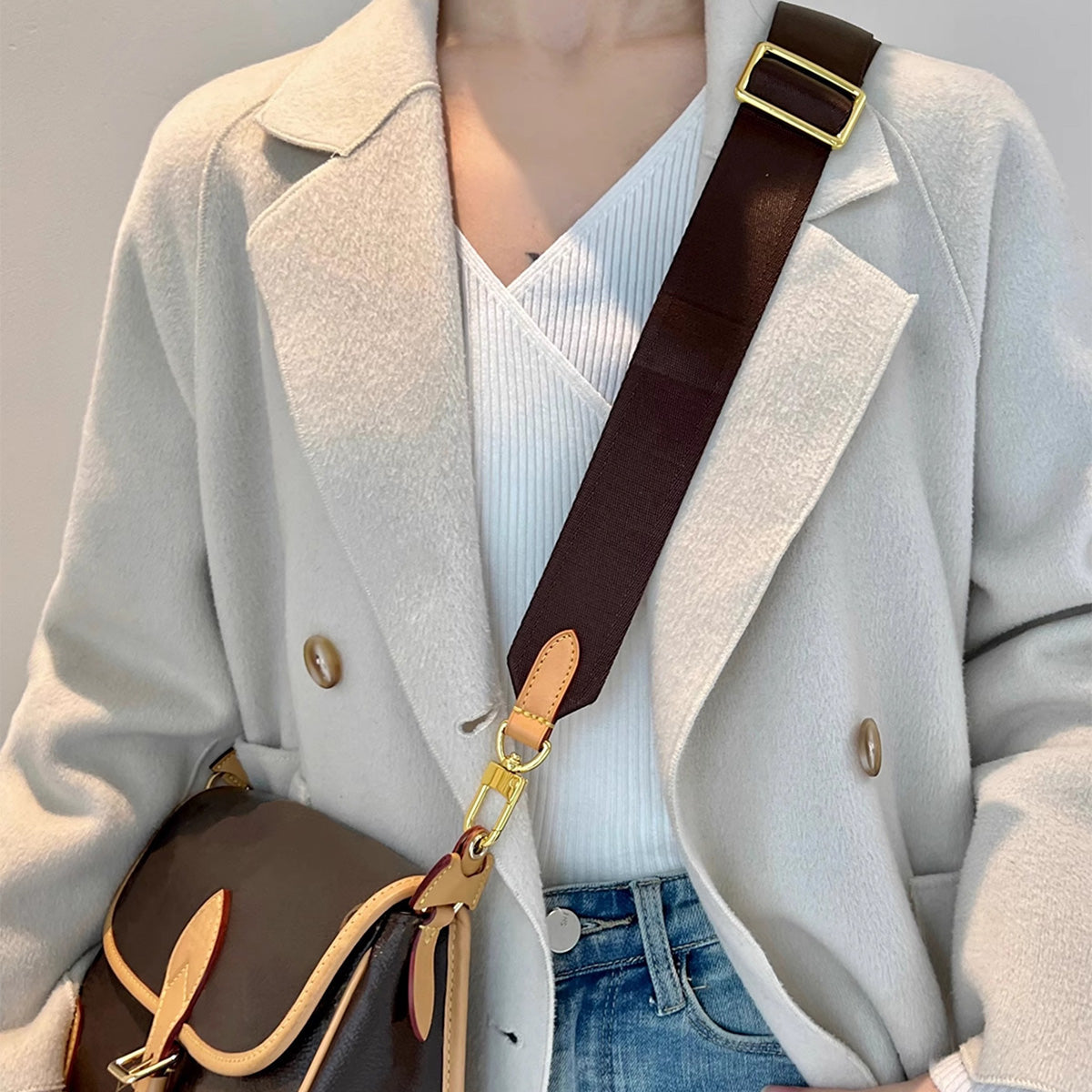 Handcrafted Diane Baguette Bag Canvas Shoulder Strap - Adjustable 79-118cm, 3.9cm Wide, Crossbody & Shoulder Use, Replacement Strap
