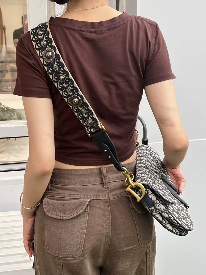 Handcrafted Studded Canvas Shoulder Strap - Embroidered Long Strap for Saddle Bags, ,Cross body bag strap,Guitar strap