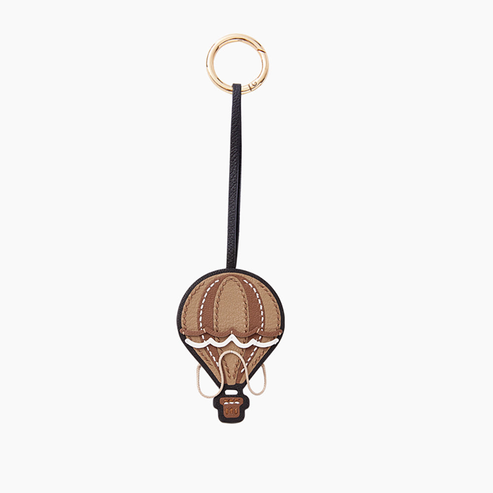 Handcrafted Vintage Leather Hot Air Balloon Pendant – Unique & Creative Luxury Bag Charm, Retro Leather Decoration
