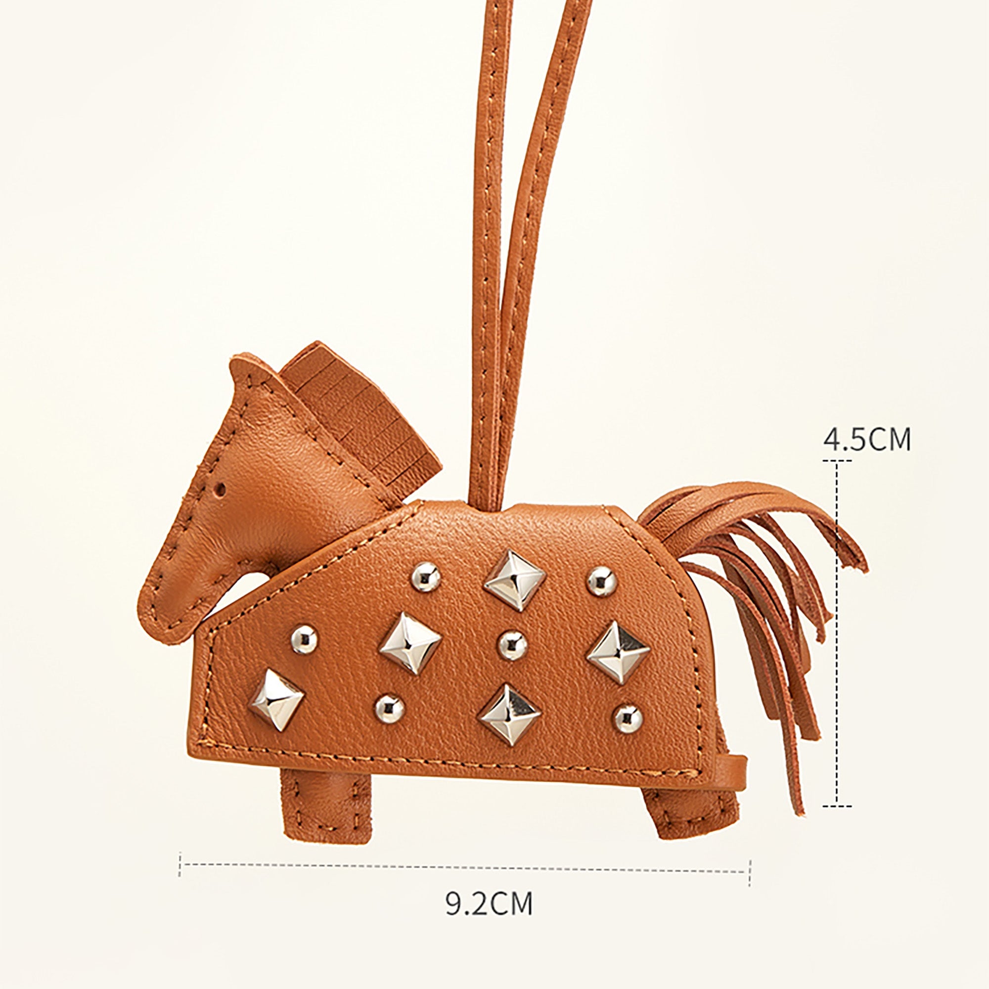 Leather Rodeo Pegase PM charm - Punk Warrior Horse Charm, Genuine Leather Horse Decor for Outerwear