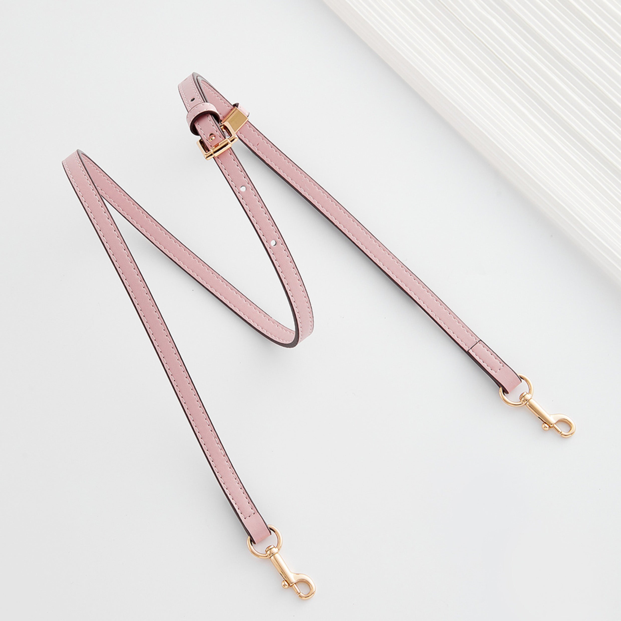 Pink Genuine Leather Adjustable Crossbody Strap & Diamond-Encrusted Fruit Charm – Bag Transformation Accessories for Women, Customizable Replacement Strap and Decorative Keychain