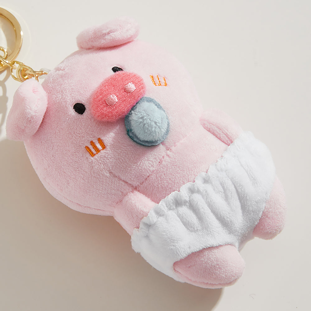 Funny Pacifier Pig Bag Charm, Cute Plush Keychain Toy, Adorable Girls Gift, Soft Stuffed Animal Decoration