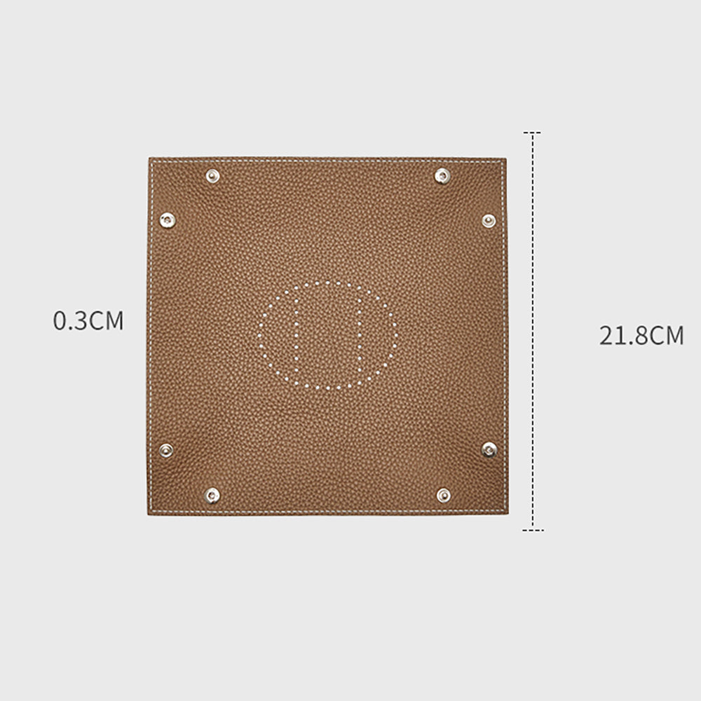 Handcrafted Genuine Leather Jewelry Tray – Premium Cowhide Storage Tray for Desk, Entryway, and Accessories