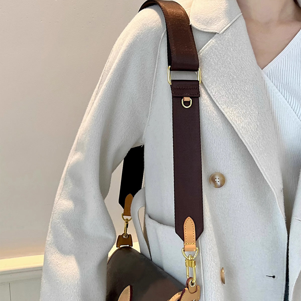 Handcrafted Diane Baguette Bag Canvas Shoulder Strap - Adjustable 79-118cm, 3.9cm Wide, Crossbody & Shoulder Use, Replacement Strap