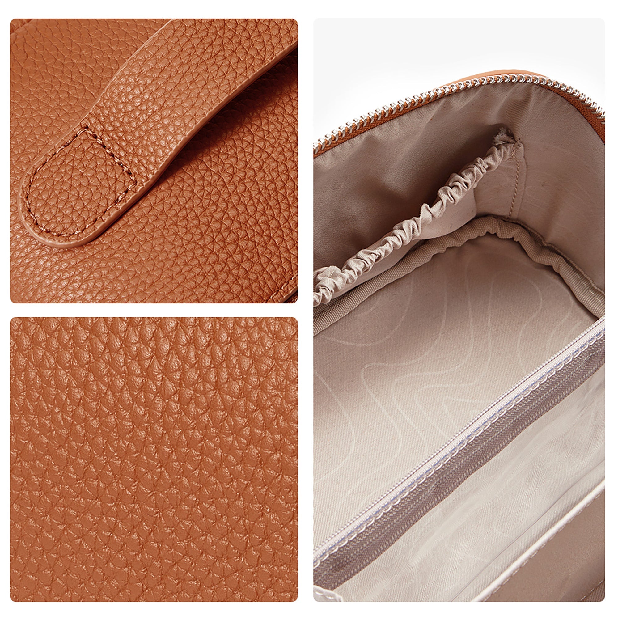 Handcrafted Premium Leather Travel Makeup & Toiletry Bag - Large Capacity with Multi-Compartments, Lightweight & Luxurious Organizer for Women