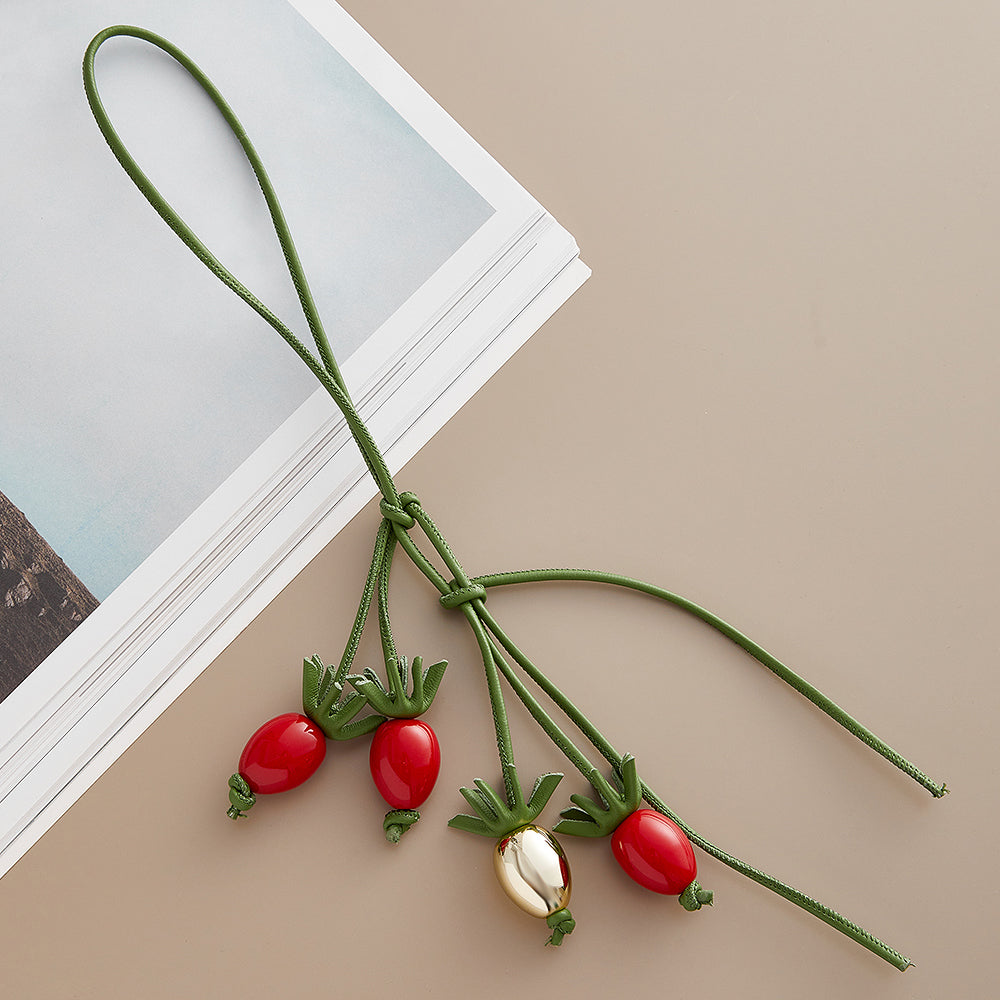 Cute Tomato Bag Charm – 36cm Fruit-Inspired Leather Keychain | Fun Purse Pendant, Novelty Accessory for Handbags &amp; Backpacks