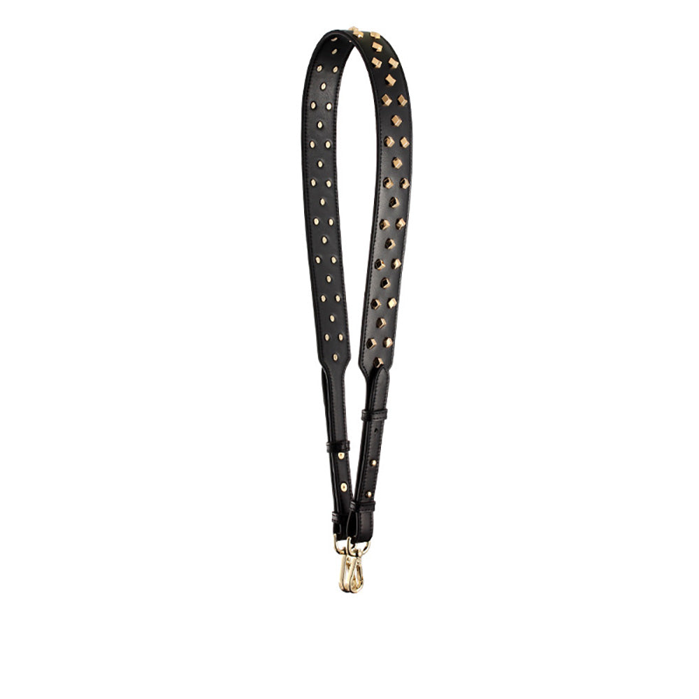 Adjustable Wide Leather Replacement Strap with Diamond Studs for Women's Bags – Crossbody & Shoulder Strap