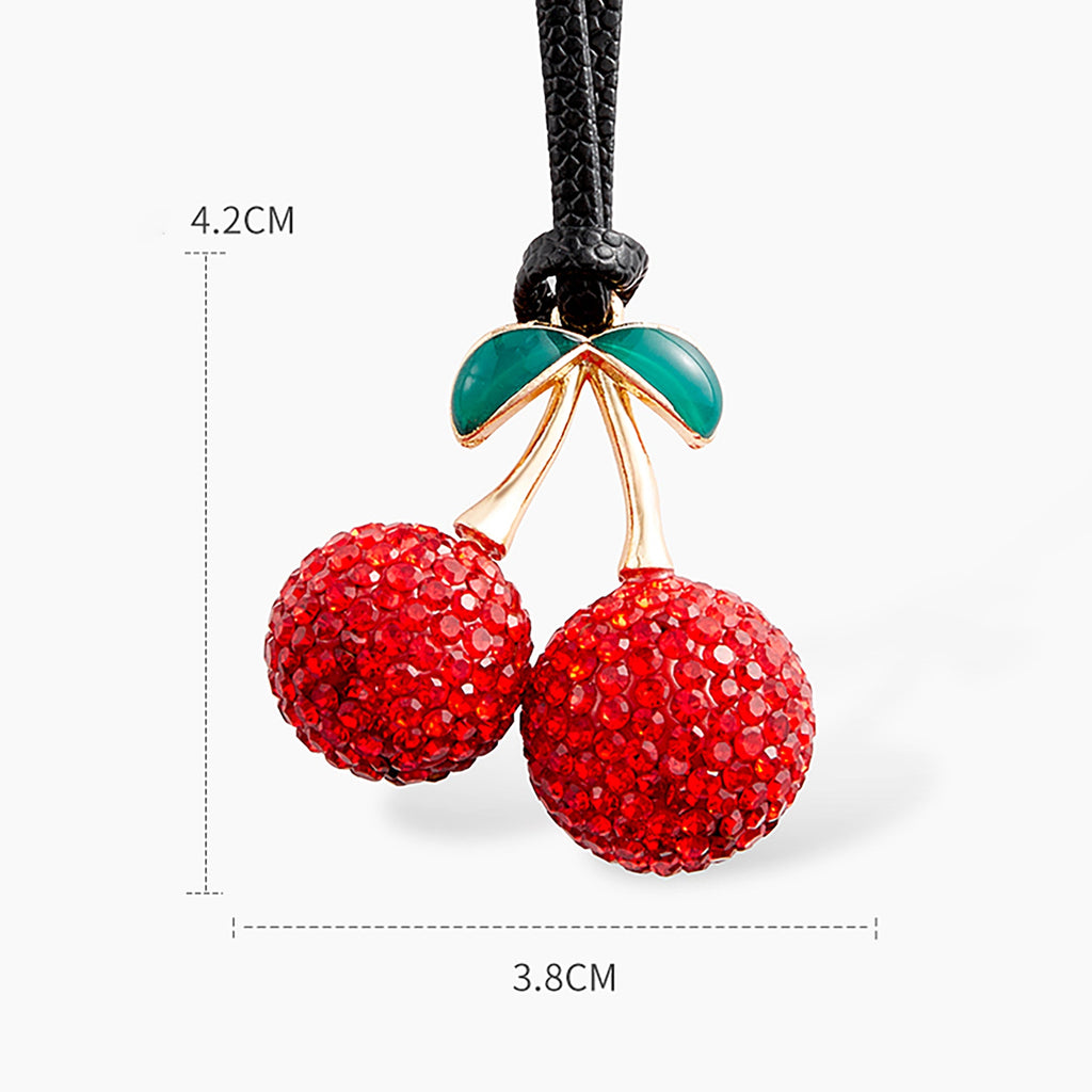 Crystal Cherry Keychain – Elegant and High-End Bag Charm, Backpack Accessory & Small Pendant
