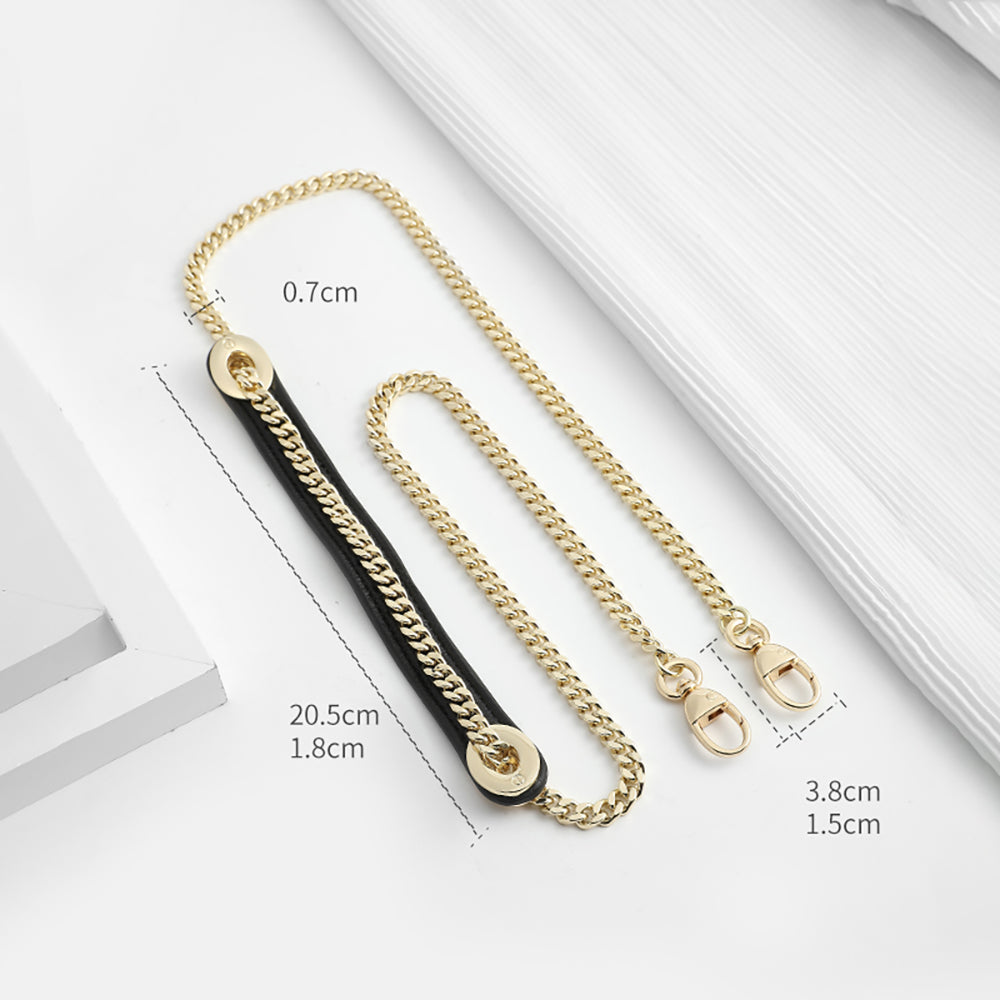 Handcrafted Crossbody Chain Strap for Lady Bag – Premium Metal Hardware, Stress-Reducing Shoulder Strap, Customizable Leather &amp; Chain Accessories