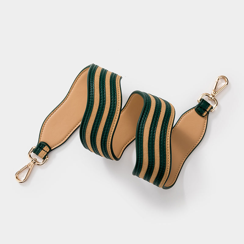 Handcrafted Genuine Leather Wave Pattern Wide Shoulder Strap – Replacement Strap for Crossbody or Single Shoulder Bags, Stylish and Durable