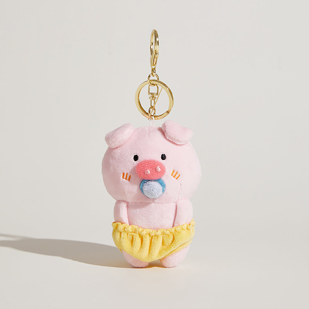 Funny Pacifier Pig Bag Charm, Cute Plush Keychain Toy, Adorable Girls Gift, Soft Stuffed Animal Decoration